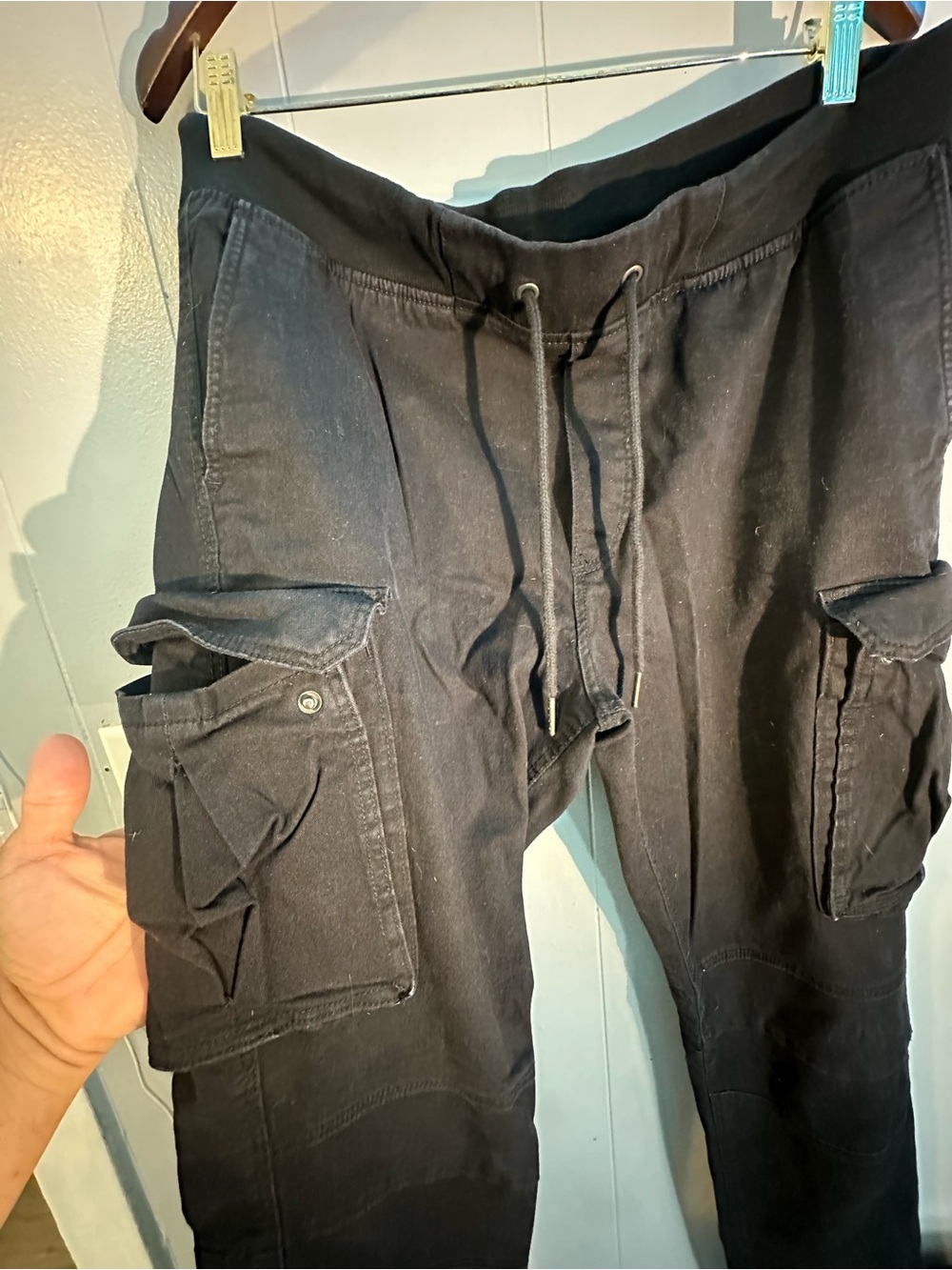 H&M Black Cargo Joggers with Drawstring Waist - Picture 3 of 3